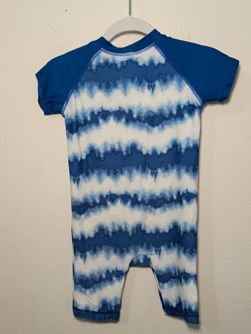 Tucker + Tate One-Piece Zip-Up Swimsuit Blue + White Tie-Dye Boys Size 18M